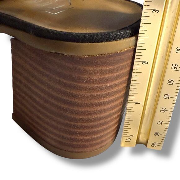 Franco Sarto Harlet2 Perforated Leather Suede Chunky Heel Sandals Shoes 7M - Picture 11 of 13